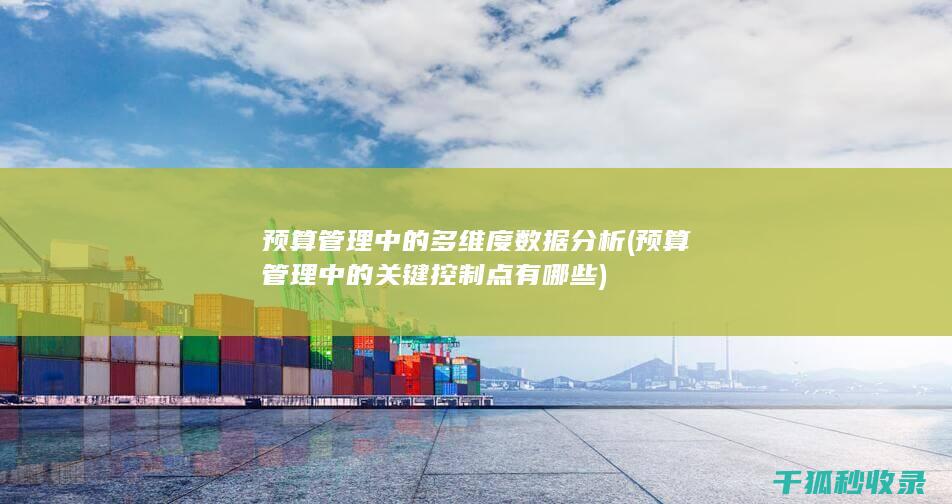 预算管理中的多维度数据分析 (预算管理中的关键控制点有哪些)